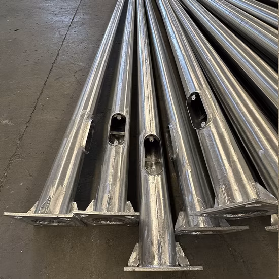 カスタマイズされた屋外ポール亜鉛メッキ鋼ランプポール 6 メートル 8 メートル 10 メートル 12 メートルダブルおよびシングルアームソーラー街路灯の価格